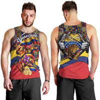 Venezuela Flag Day Patriotism Men Tank Top Heritage Flag Jaguar Traditional Instruments