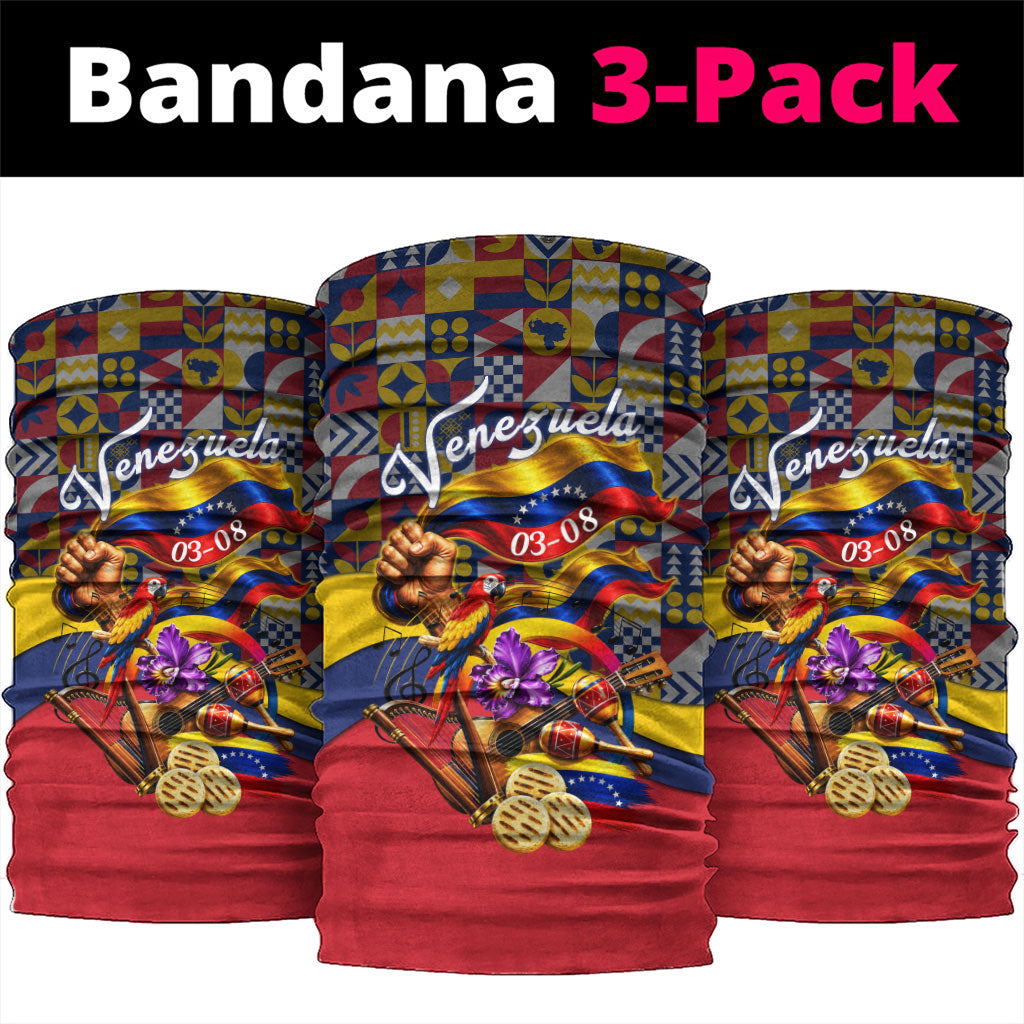 Venezuela Flag Day Patriotism Neck Gaiter Heritage Flag Jaguar Traditional Instruments