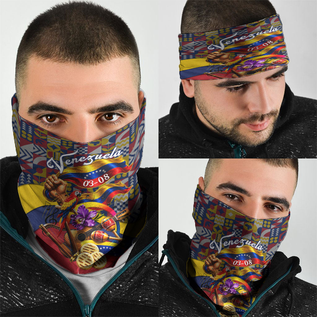 Venezuela Flag Day Patriotism Neck Gaiter Heritage Flag Jaguar Traditional Instruments