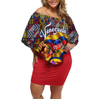 Venezuela Flag Day Patriotism Off Shoulder Short Dress Heritage Flag Jaguar Traditional Instruments