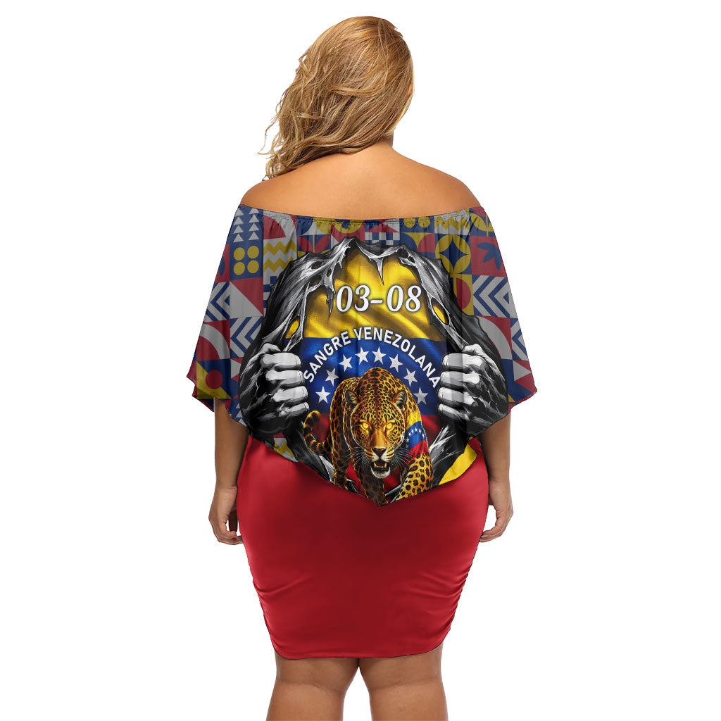 Venezuela Flag Day Patriotism Off Shoulder Short Dress Heritage Flag Jaguar Traditional Instruments