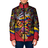Venezuela Flag Day Patriotism Padded Jacket Heritage Flag Jaguar Traditional Instruments