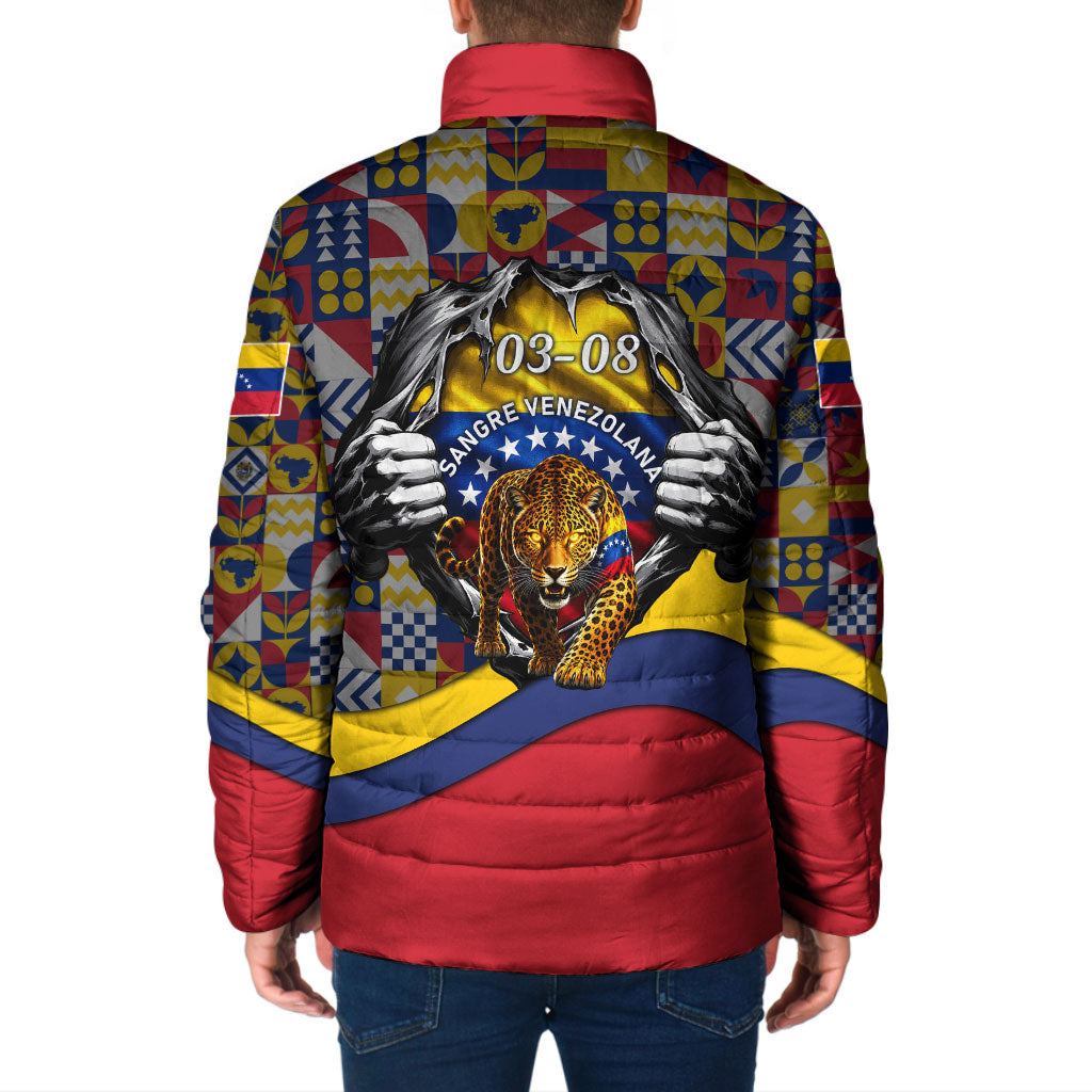 Venezuela Flag Day Patriotism Padded Jacket Heritage Flag Jaguar Traditional Instruments