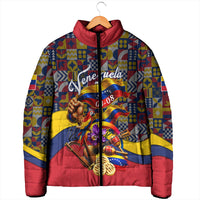Venezuela Flag Day Patriotism Padded Jacket Heritage Flag Jaguar Traditional Instruments