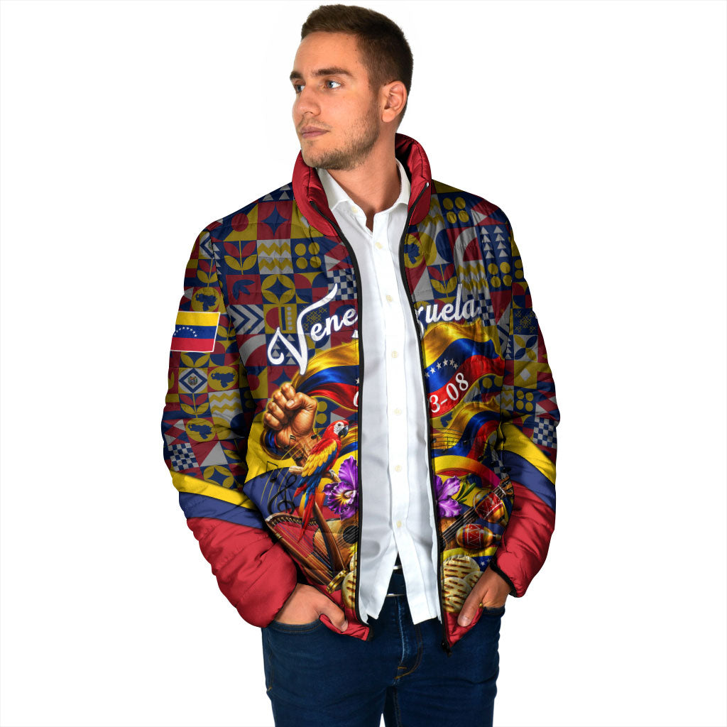Venezuela Flag Day Patriotism Padded Jacket Heritage Flag Jaguar Traditional Instruments