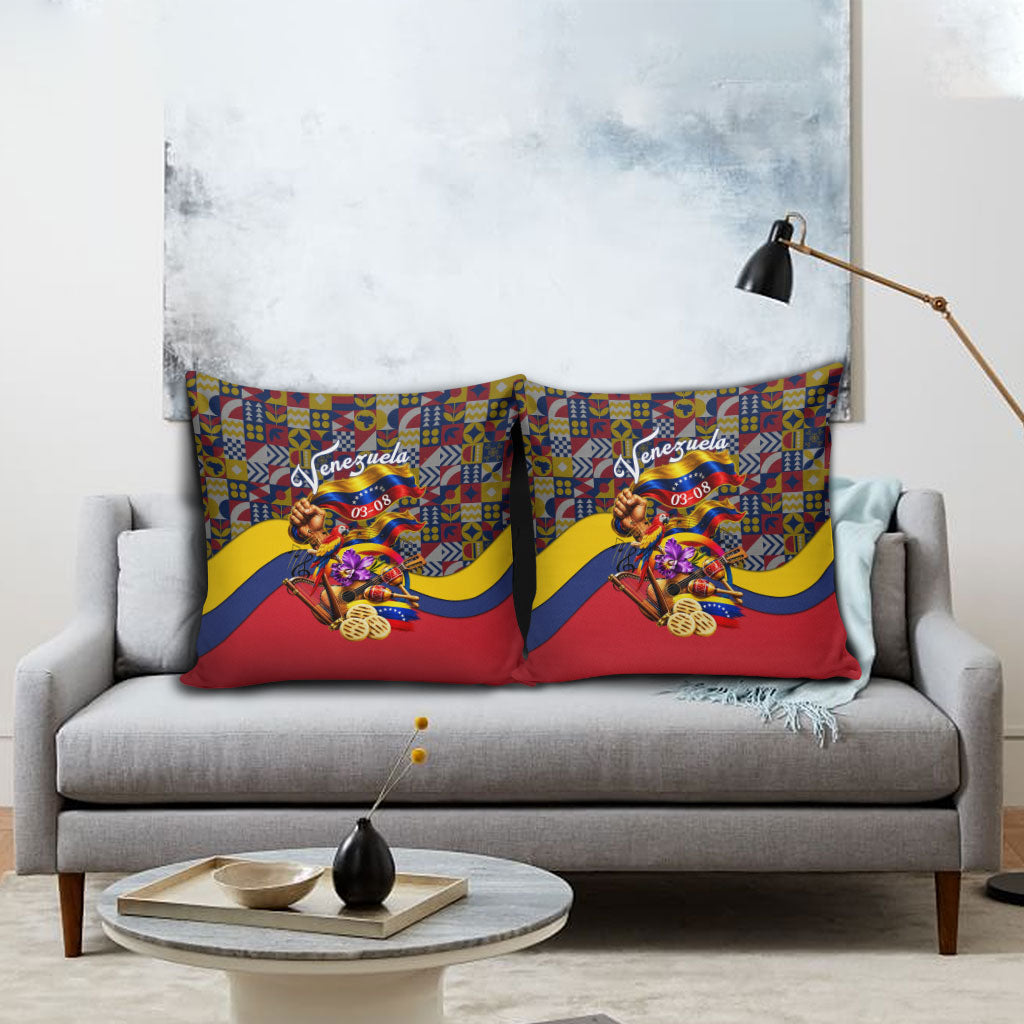 Venezuela Flag Day Patriotism Pillow Cover Heritage Flag Jaguar Traditional Instruments