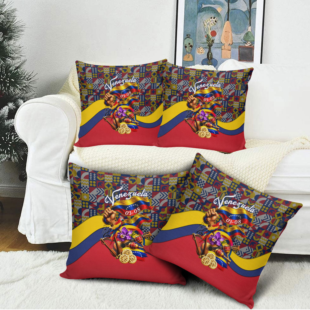 Venezuela Flag Day Patriotism Pillow Cover Heritage Flag Jaguar Traditional Instruments