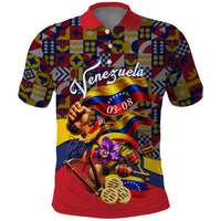Venezuela Flag Day Patriotism Polo Shirt Heritage Flag Jaguar Traditional Instruments