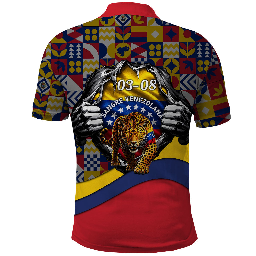 Venezuela Flag Day Patriotism Polo Shirt Heritage Flag Jaguar Traditional Instruments
