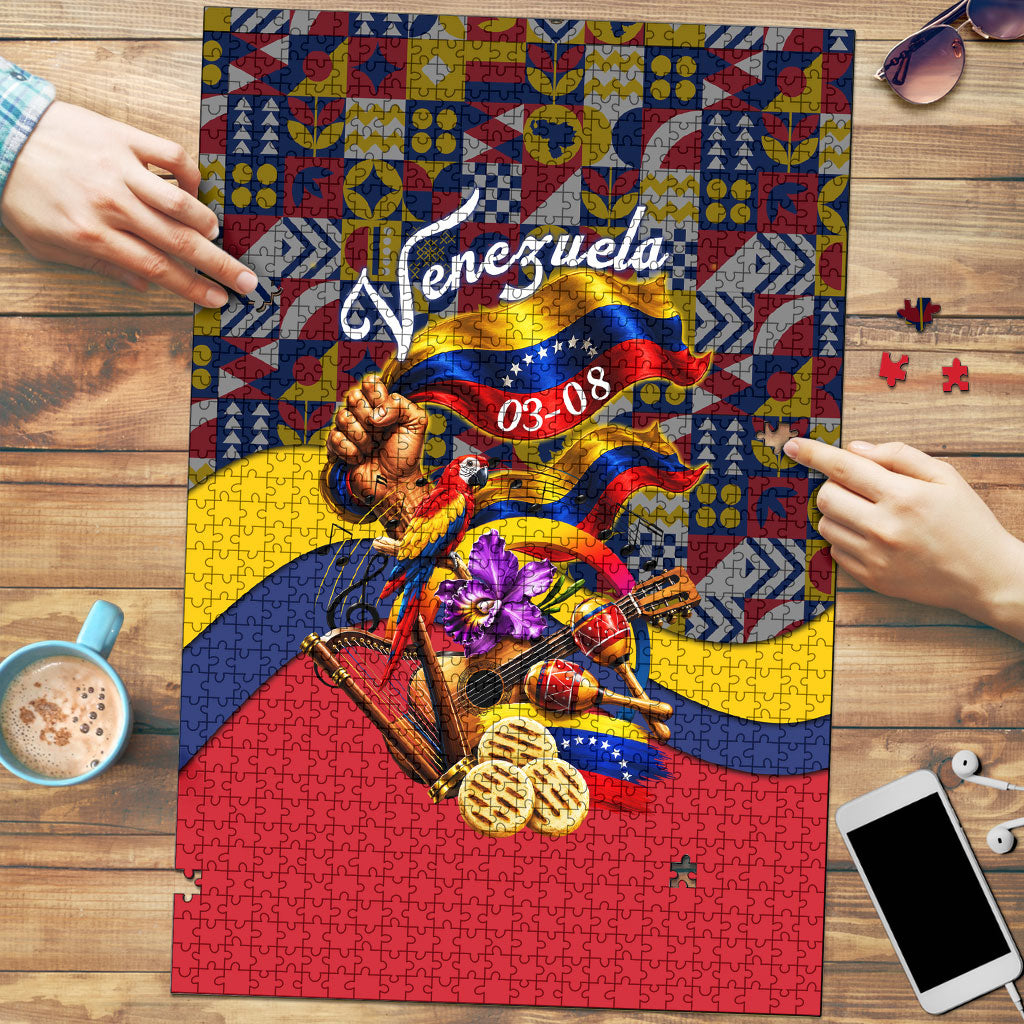 Venezuela Flag Day Patriotism Puzzle Heritage Flag Jaguar Traditional Instruments
