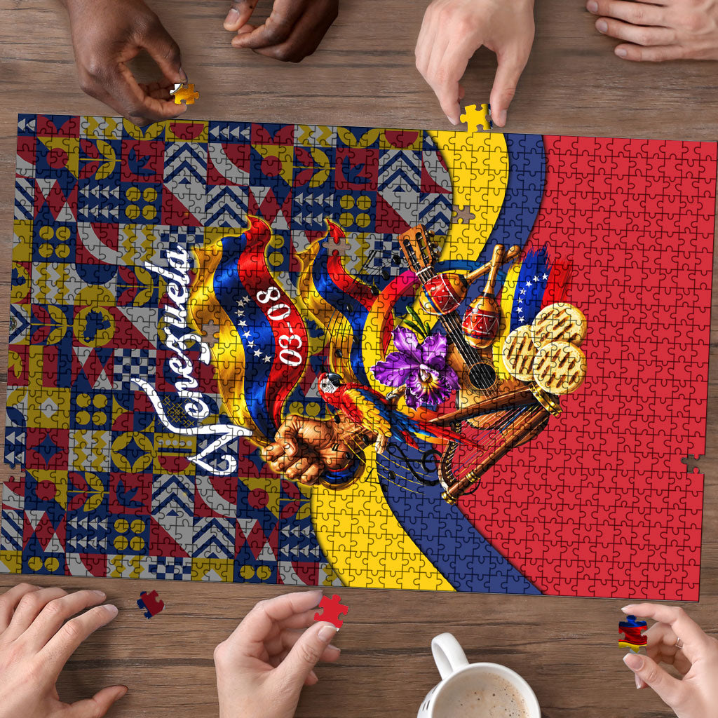 Venezuela Flag Day Patriotism Puzzle Heritage Flag Jaguar Traditional Instruments