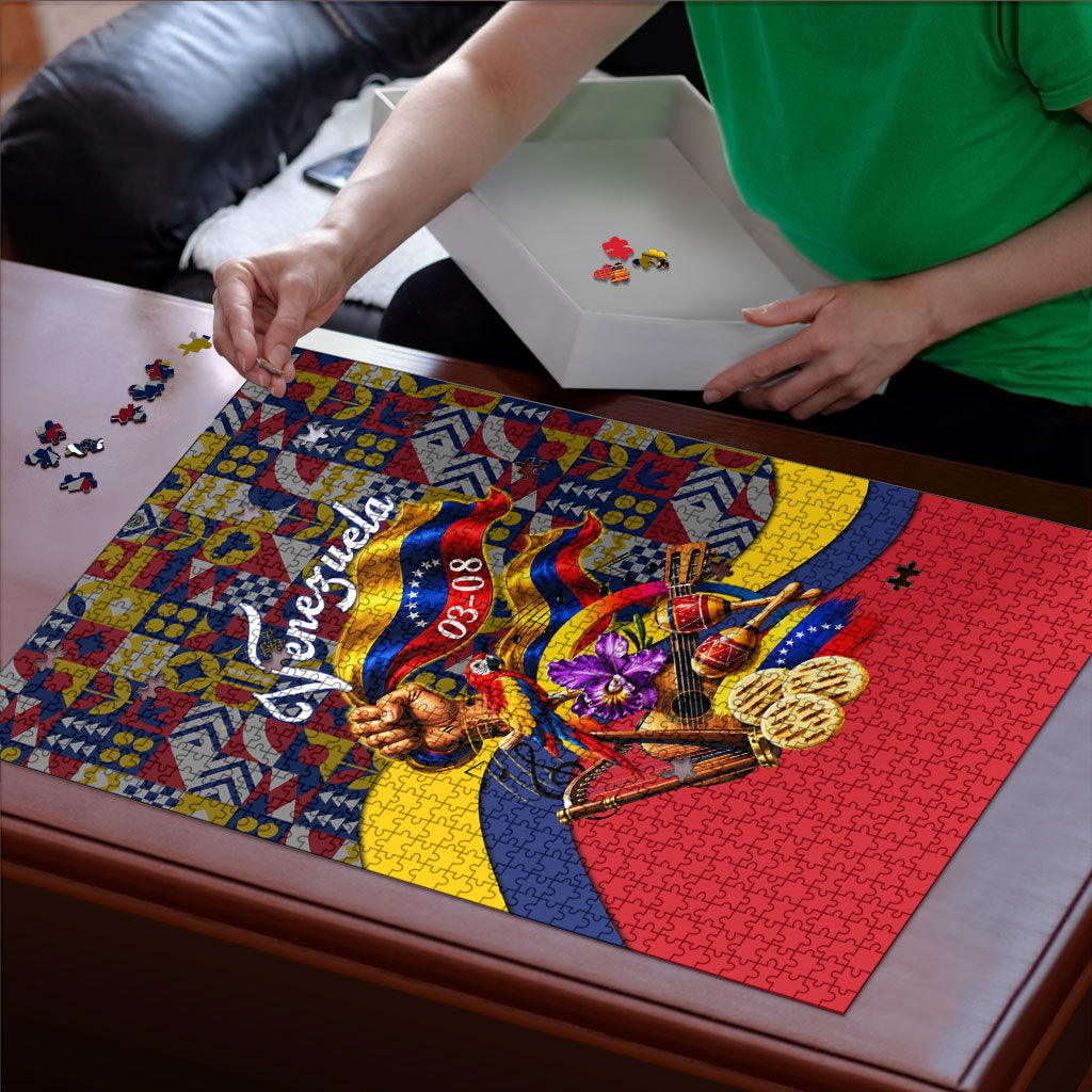 Venezuela Flag Day Patriotism Puzzle Heritage Flag Jaguar Traditional Instruments