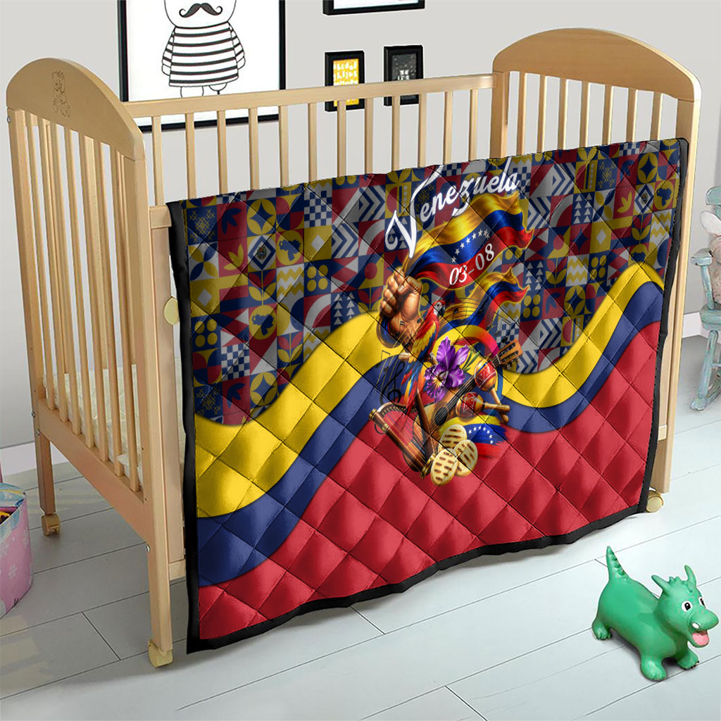 Venezuela Flag Day Patriotism Quilt Heritage Flag Jaguar Traditional Instruments