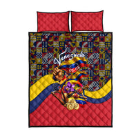 Venezuela Flag Day Patriotism Quilt Bed Set Heritage Flag Jaguar Traditional Instruments