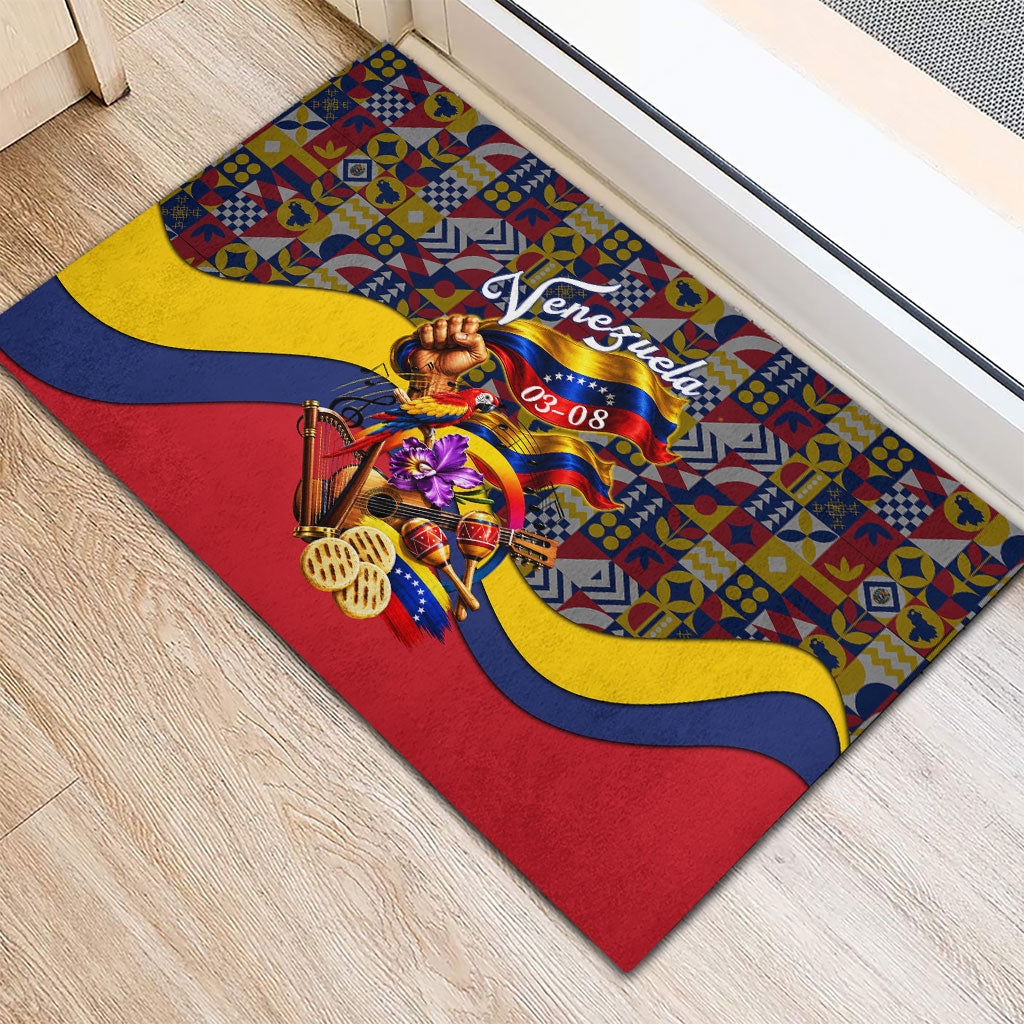 Venezuela Flag Day Patriotism Rubber Doormat Heritage Flag Jaguar Traditional Instruments