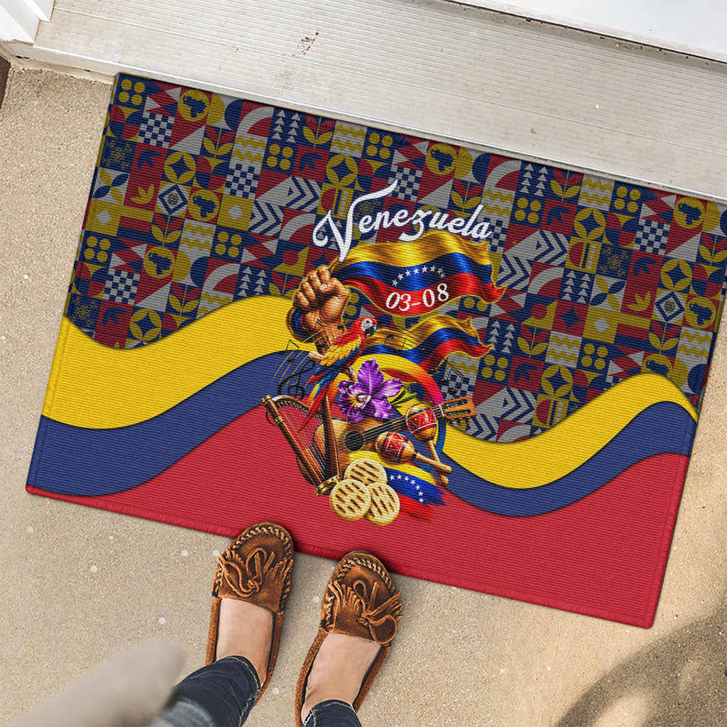 Venezuela Flag Day Patriotism Rubber Doormat Heritage Flag Jaguar Traditional Instruments