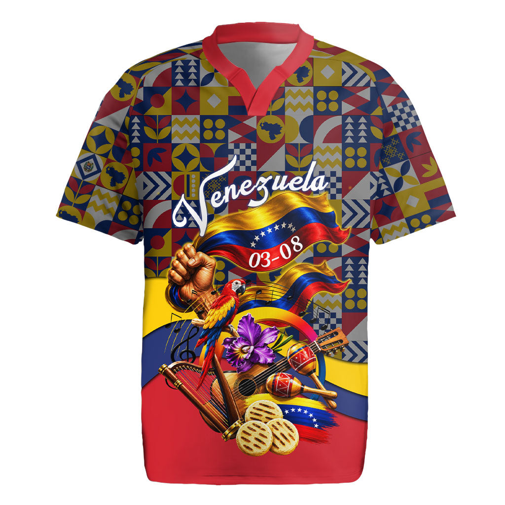 Venezuela Flag Day Patriotism Rugby Jersey Heritage Flag Jaguar Traditional Instruments