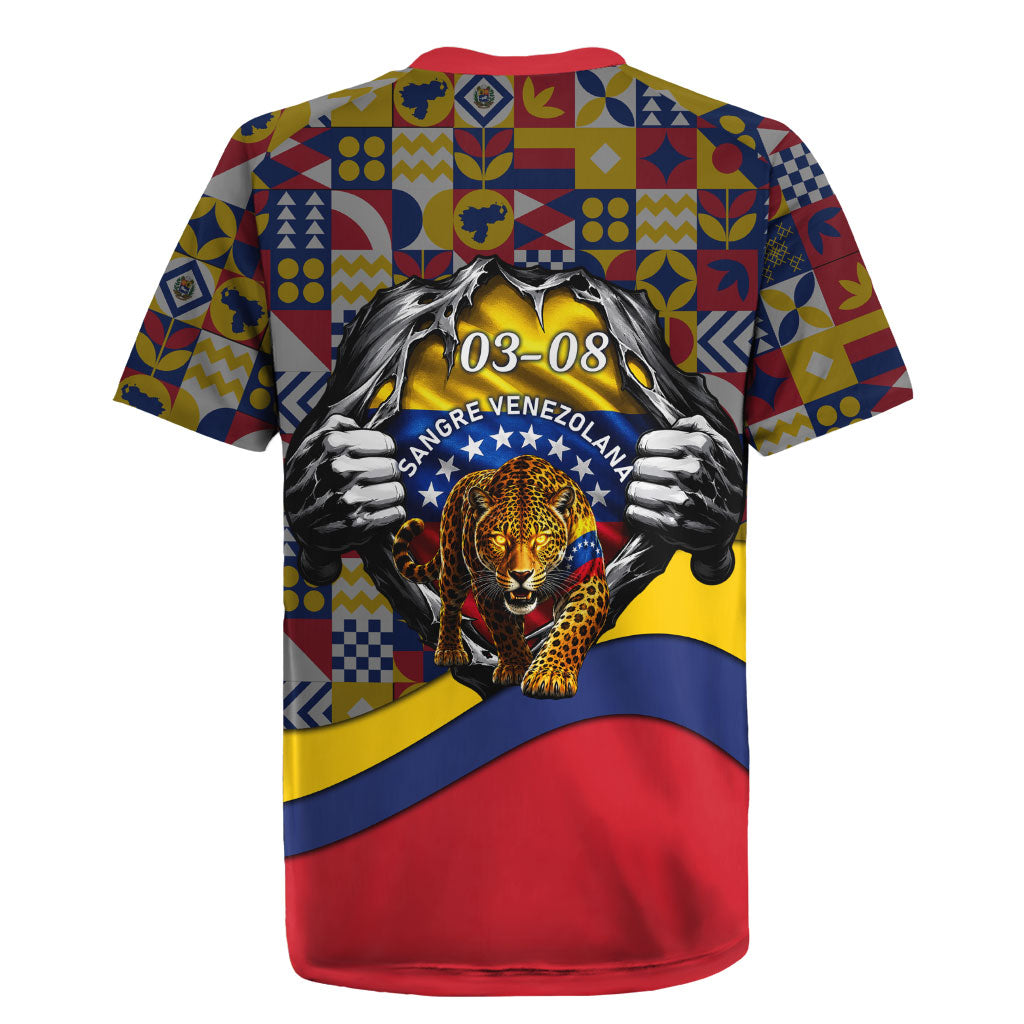 Venezuela Flag Day Patriotism Rugby Jersey Heritage Flag Jaguar Traditional Instruments