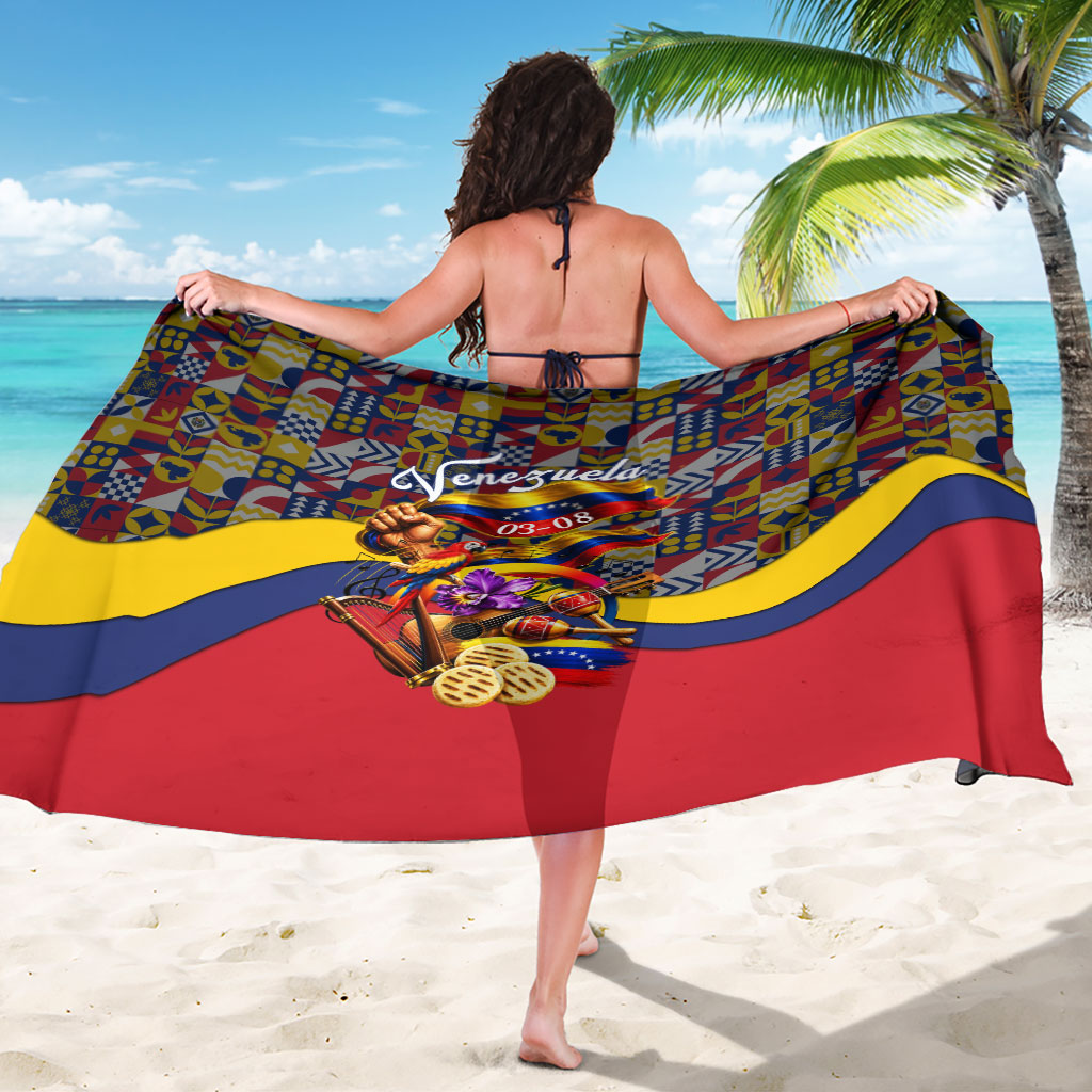 Venezuela Flag Day Patriotism Sarong Heritage Flag Jaguar Traditional Instruments