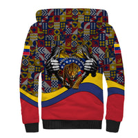 Venezuela Flag Day Patriotism Sherpa Hoodie Heritage Flag Jaguar Traditional Instruments