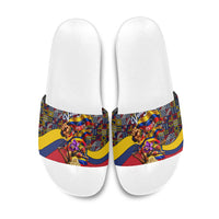 Venezuela Flag Day Patriotism Slide Sandals Heritage Flag Jaguar Traditional Instruments