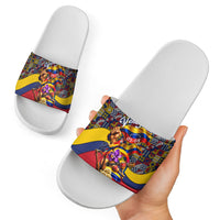 Venezuela Flag Day Patriotism Slide Sandals Heritage Flag Jaguar Traditional Instruments