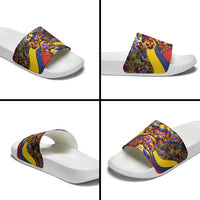 Venezuela Flag Day Patriotism Slide Sandals Heritage Flag Jaguar Traditional Instruments