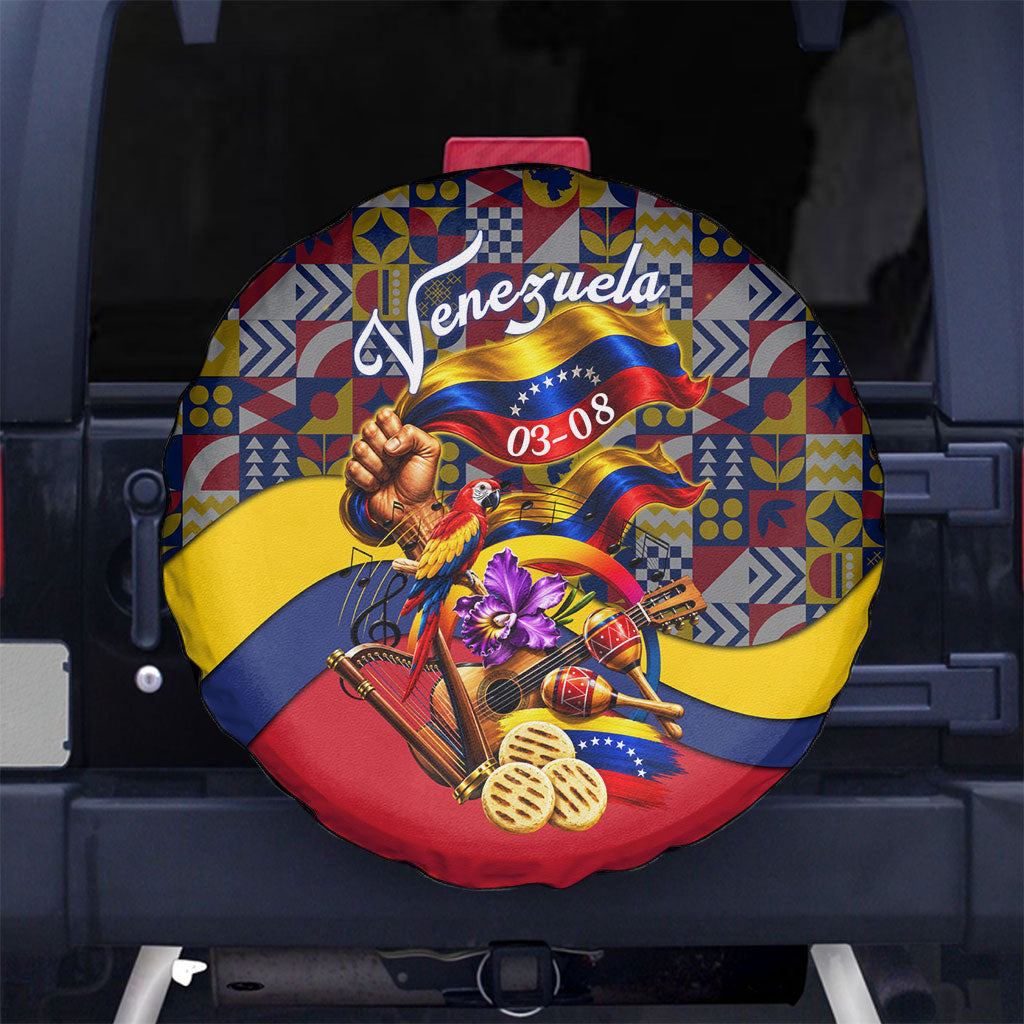 Venezuela Flag Day Patriotism Spare Tire Cover Heritage Flag Jaguar Traditional Instruments