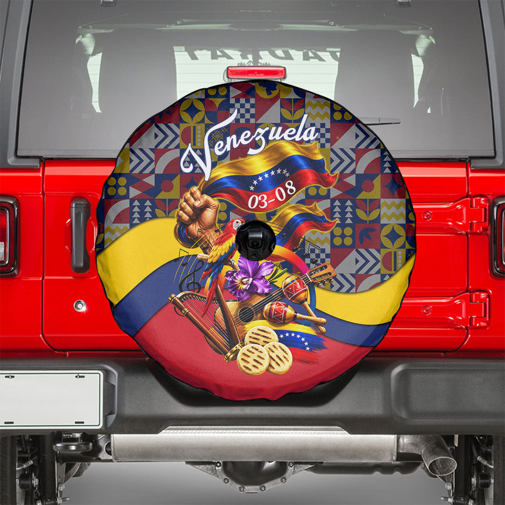 Venezuela Flag Day Patriotism Spare Tire Cover Heritage Flag Jaguar Traditional Instruments