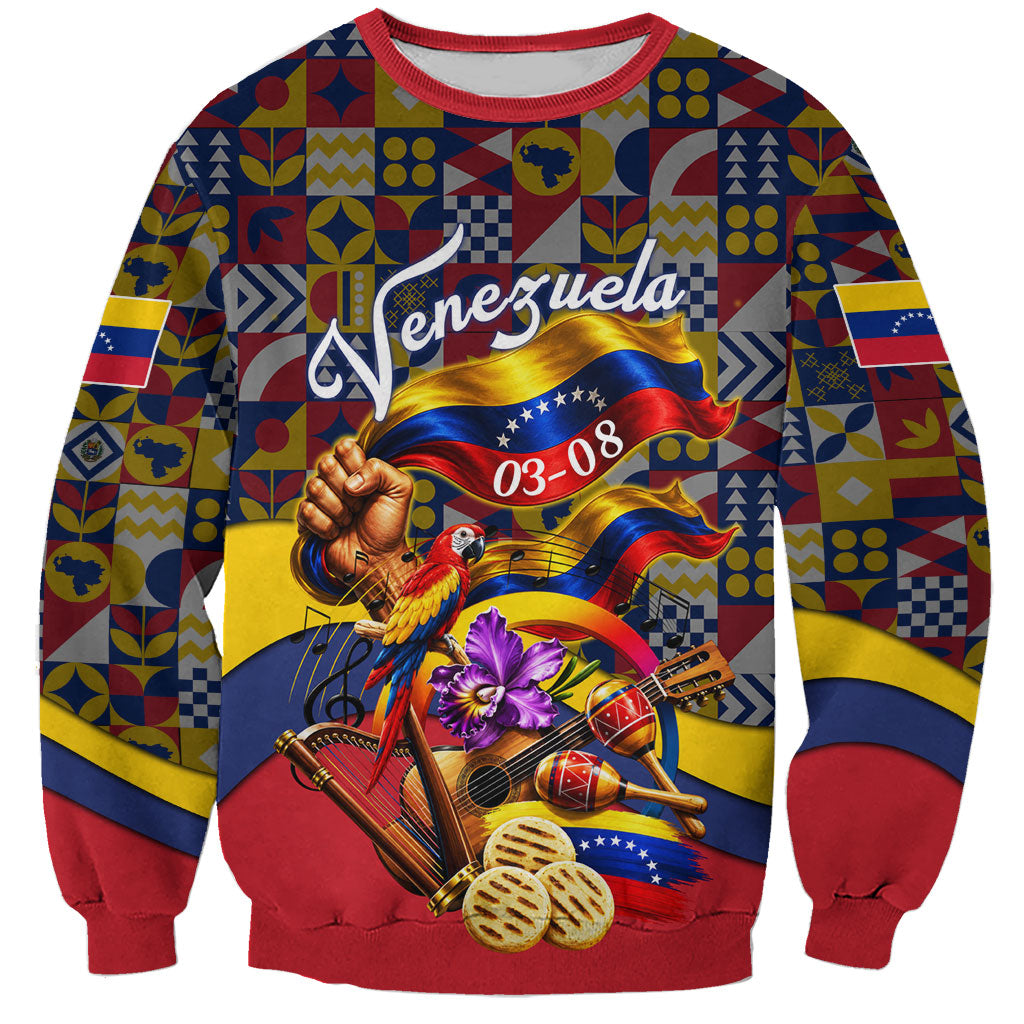 Venezuela Flag Day Patriotism Sweatshirt Heritage Flag Jaguar Traditional Instruments
