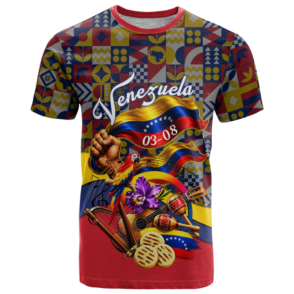 Venezuela Flag Day Patriotism T Shirt Heritage Flag Jaguar Traditional Instruments