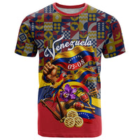 Venezuela Flag Day Patriotism T Shirt Heritage Flag Jaguar Traditional Instruments