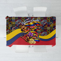 Venezuela Flag Day Patriotism Tablecloth Heritage Flag Jaguar Traditional Instruments