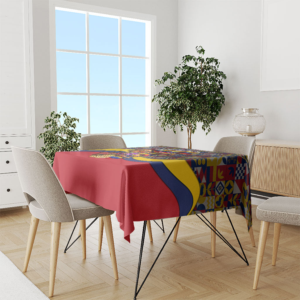 Venezuela Flag Day Patriotism Tablecloth Heritage Flag Jaguar Traditional Instruments