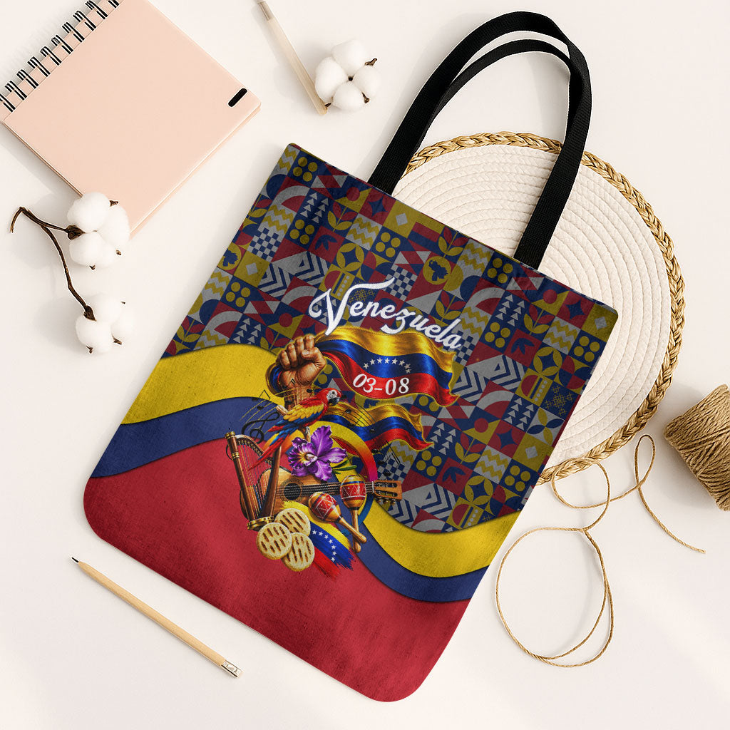 Venezuela Flag Day Patriotism Tote Bag Heritage Flag Jaguar Traditional Instruments