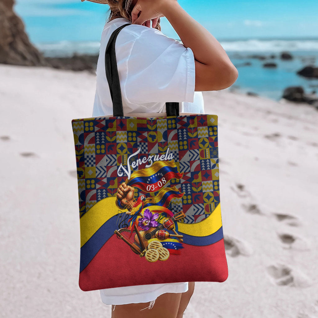 Venezuela Flag Day Patriotism Tote Bag Heritage Flag Jaguar Traditional Instruments