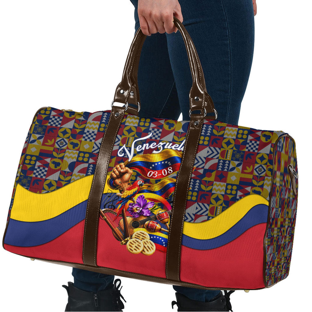 Venezuela Flag Day Patriotism Travel Bag Heritage Flag Jaguar Traditional Instruments