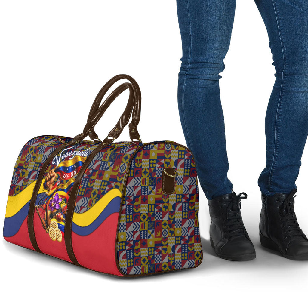 Venezuela Flag Day Patriotism Travel Bag Heritage Flag Jaguar Traditional Instruments