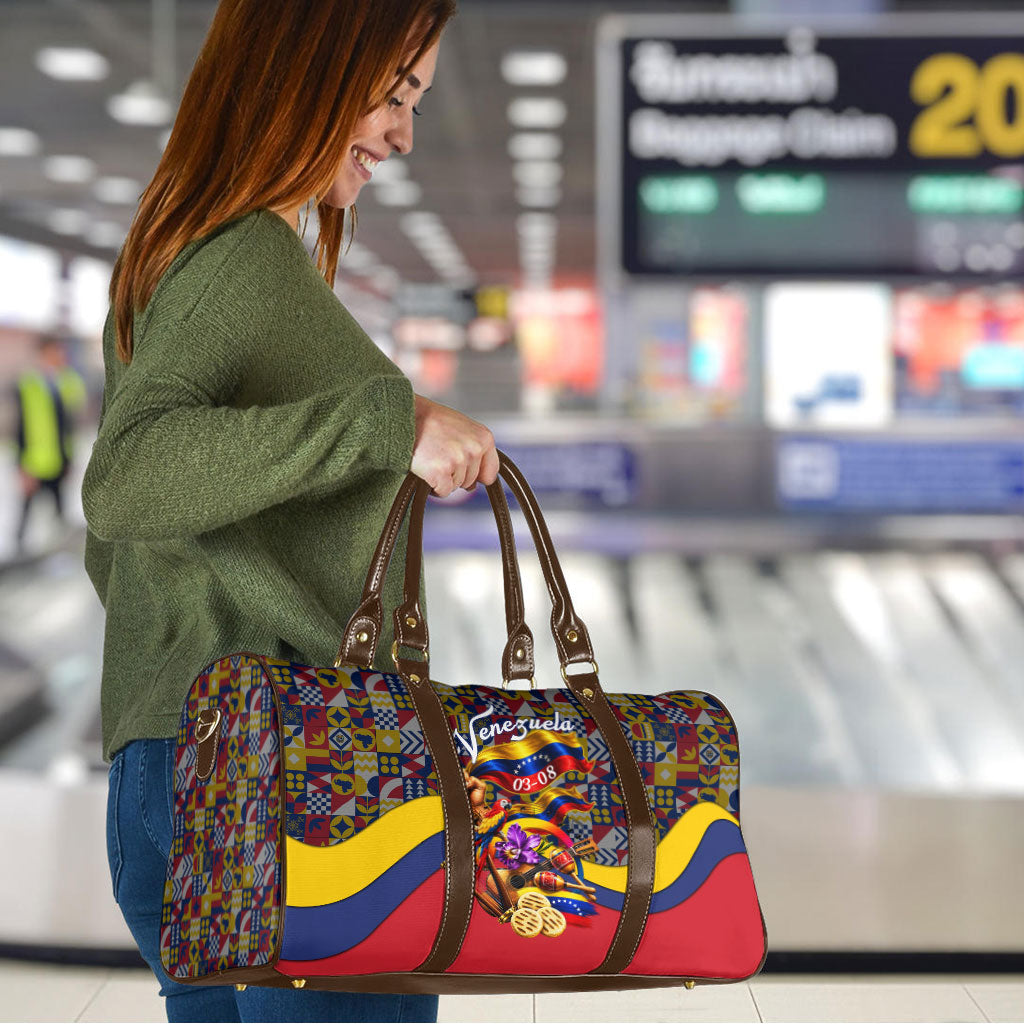 Venezuela Flag Day Patriotism Travel Bag Heritage Flag Jaguar Traditional Instruments