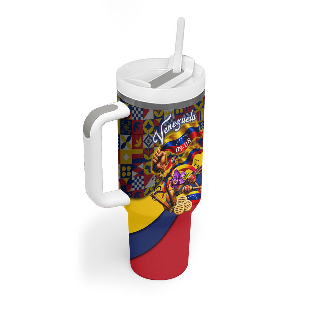 Venezuela Flag Day Patriotism Tumbler With Handle Heritage Flag Jaguar Traditional Instruments