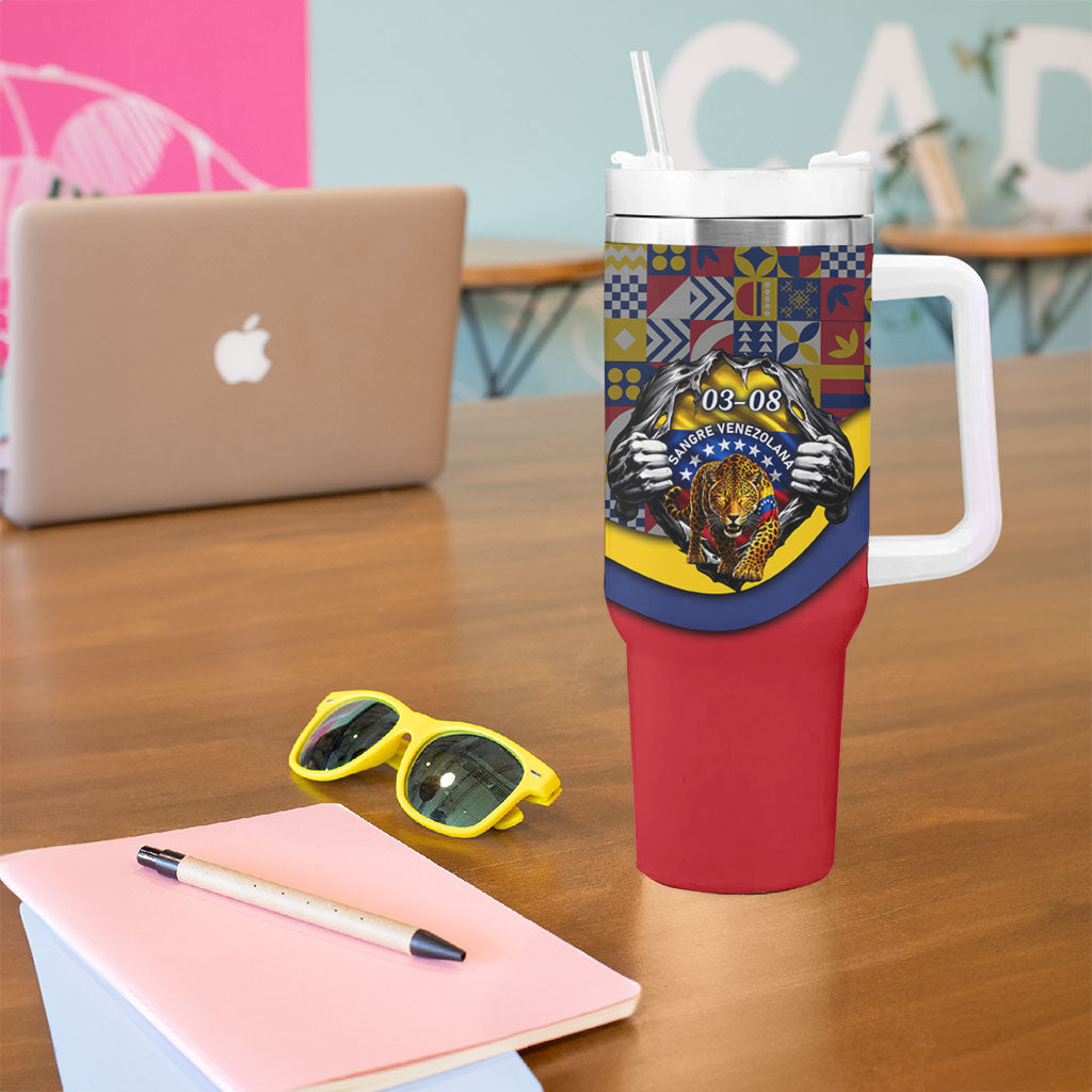 Venezuela Flag Day Patriotism Tumbler With Handle Heritage Flag Jaguar Traditional Instruments