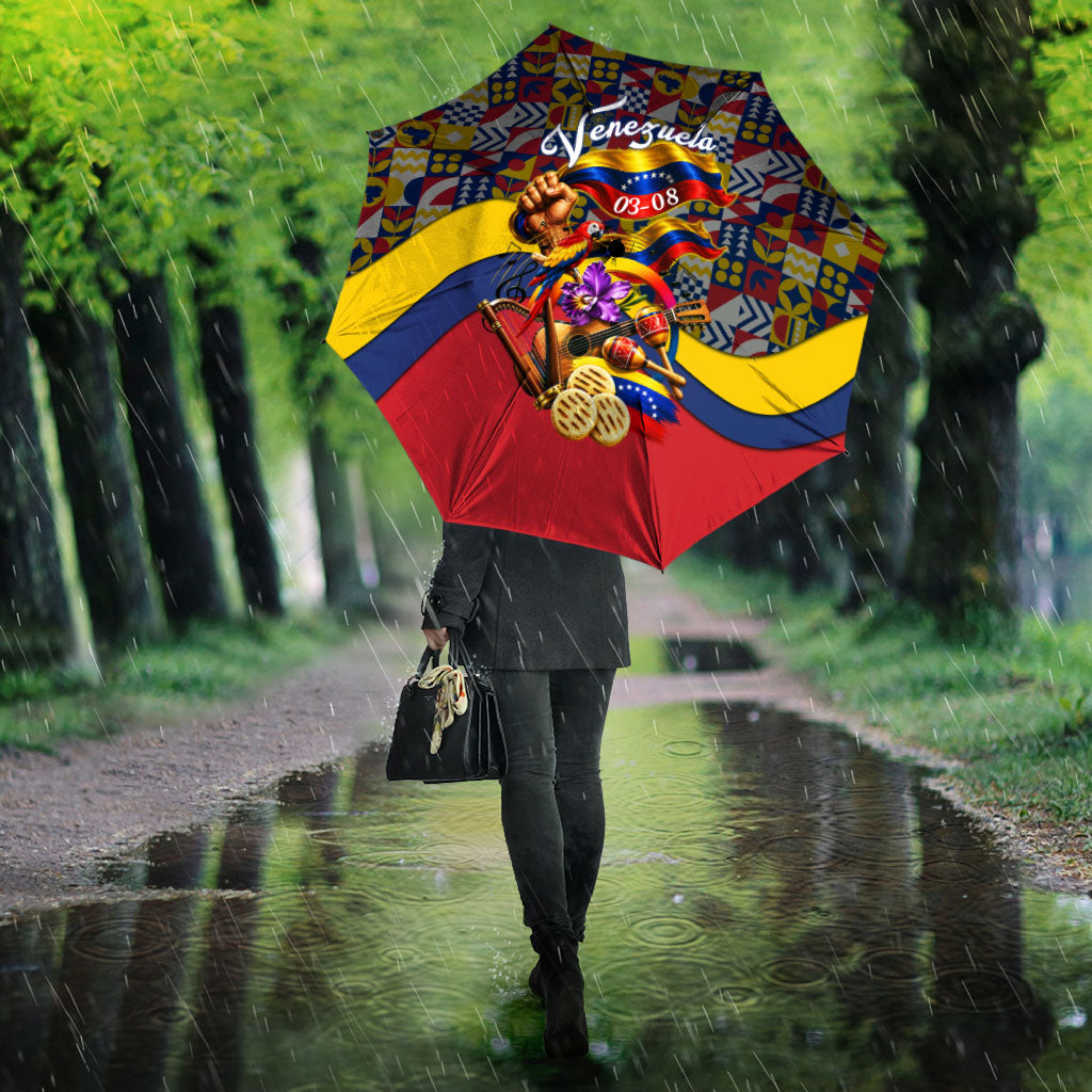 Venezuela Flag Day Patriotism Umbrella Heritage Flag Jaguar Traditional Instruments
