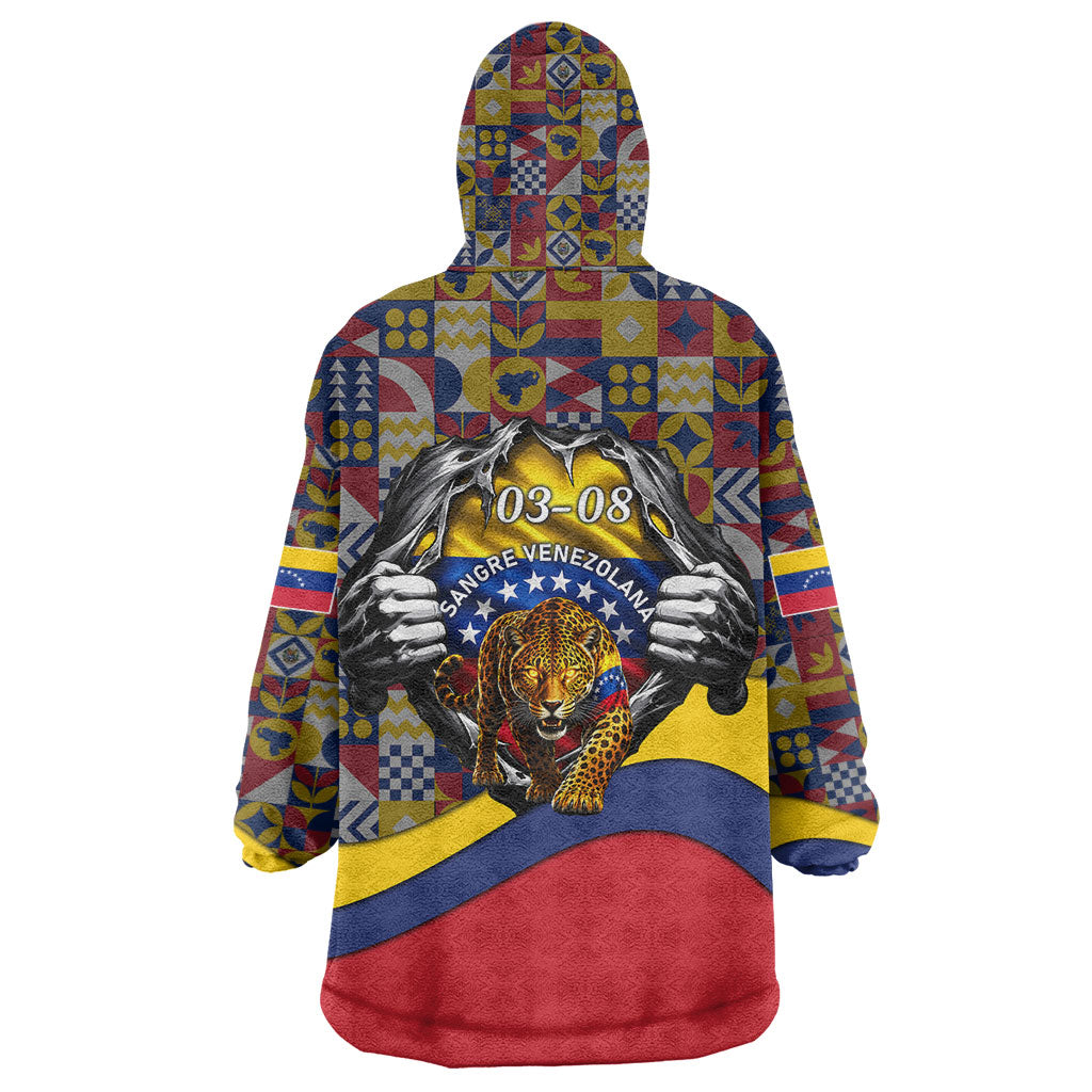 Venezuela Flag Day Patriotism Wearable Blanket Hoodie Heritage Flag Jaguar Traditional Instruments