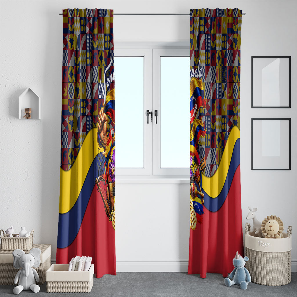 Venezuela Flag Day Patriotism Window Curtain Heritage Flag Jaguar Traditional Instruments