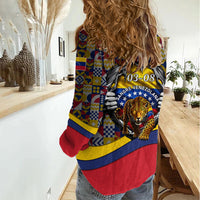 Venezuela Flag Day Patriotism Women Casual Shirt Heritage Flag Jaguar Traditional Instruments