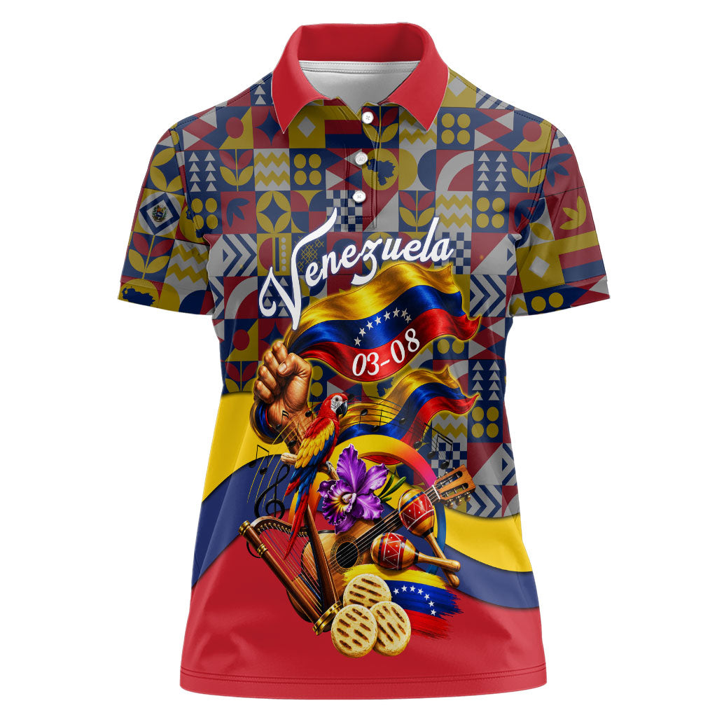 Venezuela Flag Day Patriotism Women Polo Shirt Heritage Flag Jaguar Traditional Instruments