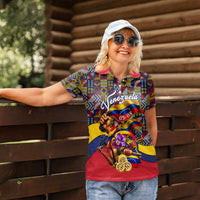 Venezuela Flag Day Patriotism Women Polo Shirt Heritage Flag Jaguar Traditional Instruments