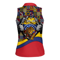 Venezuela Flag Day Patriotism Women Sleeveless Polo Shirt Heritage Flag Jaguar Traditional Instruments