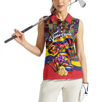 Venezuela Flag Day Patriotism Women Sleeveless Polo Shirt Heritage Flag Jaguar Traditional Instruments