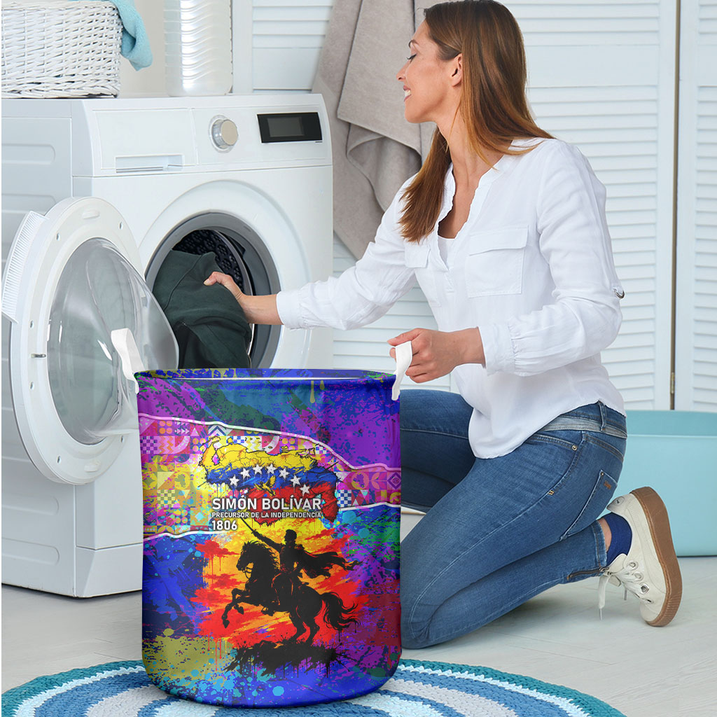 Simon Bolivar Venezuela Flag Day Laundry Basket Patriotism Precursor De La Independencia Vibrant Flag